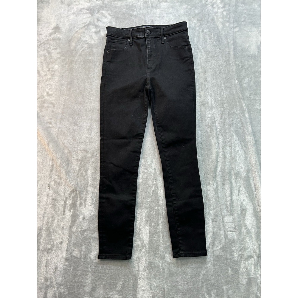 A&F Jeans Womens Sz 4s/27 Black Simone High Rise Super Skinny Stretch Denim Pant